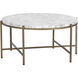 Solana 34 X 16 inch White / Antique Brass Coffee Table